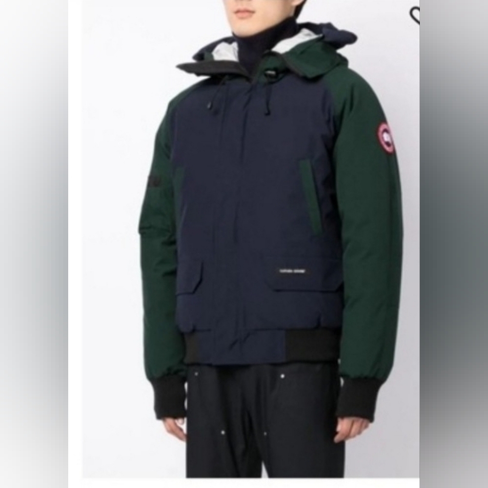 Canada Goose Black and Green Bomber Jacket with Quality Construction